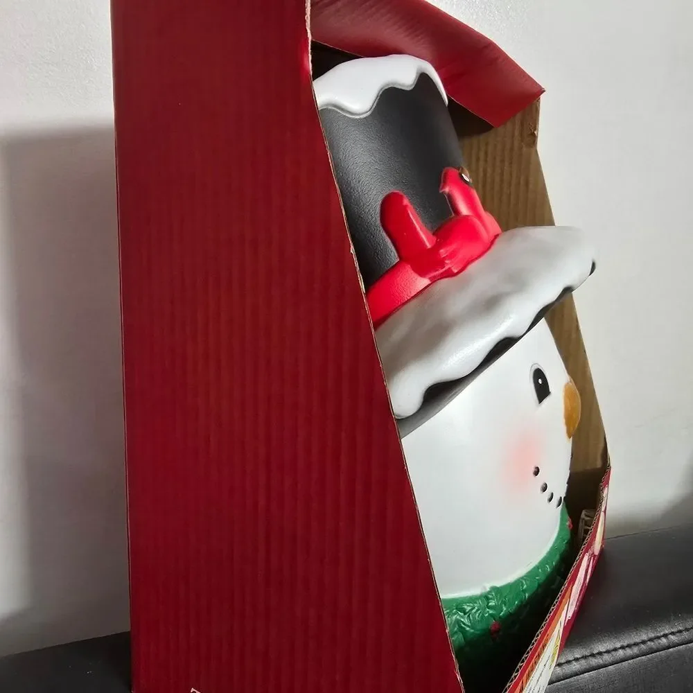 NIB Christmas Snowman Head with Too Hat Tree Topper 13